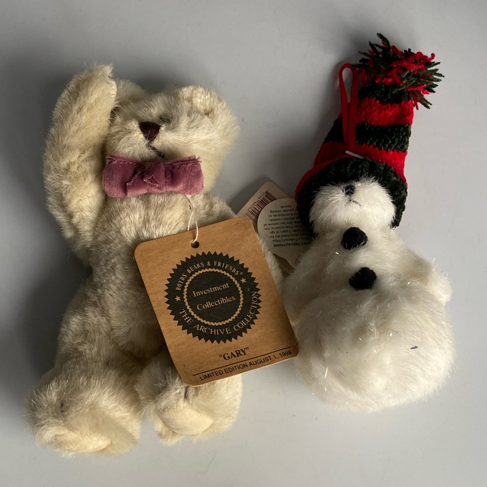 Boyds Bears Snow Bear and Teddy Bear
